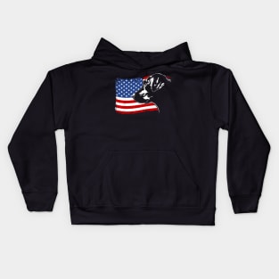 Proud Labrador Lab American Flag patriotic dog Kids Hoodie